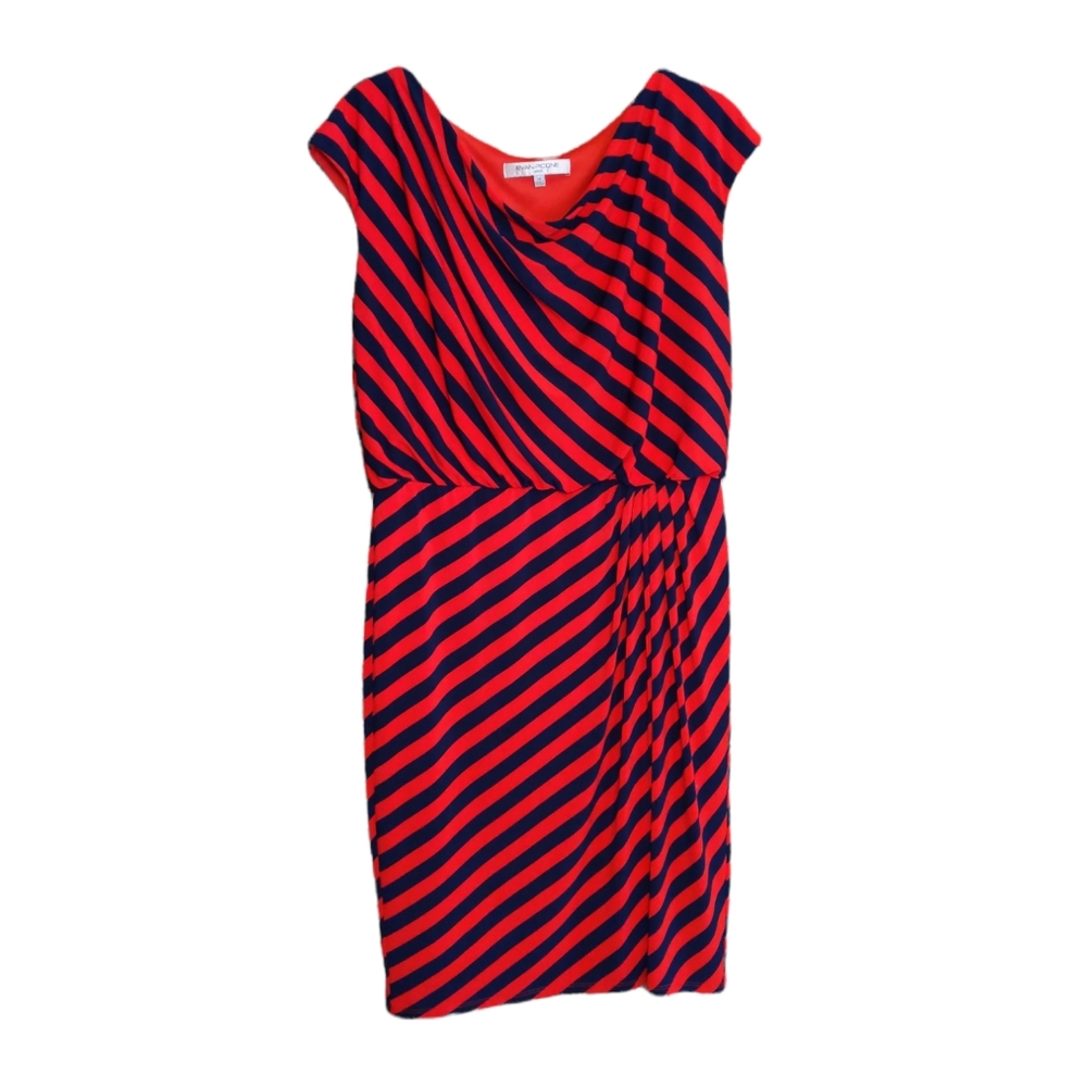 Evan Picone red striped dress